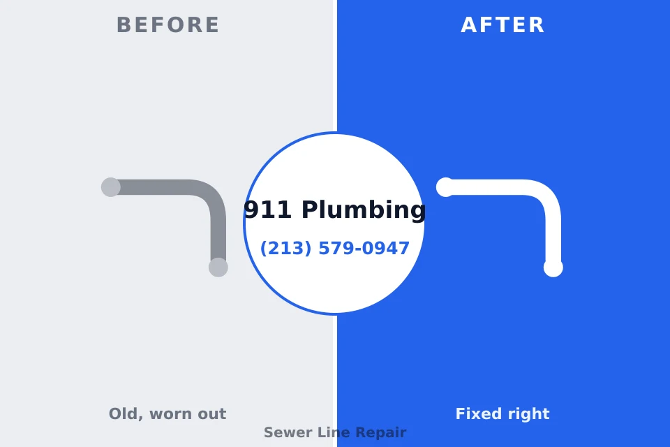 Before and after: plumbing repair Wilton Center, CT